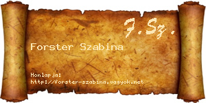 Forster Szabina névjegykártya